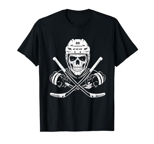 Regalo de Hockey Skull, genial jugador de hockey para fanáticos de los deportes Camiseta