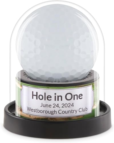 Personalized Hole in One Golf Ball Display Dome Custom Single Ball Trophy Case First Birdie & Eagle Souvenir Holder UV Protected Acrylic