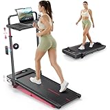 Tapis de Marche Pliable Inclinable à 7%, avec Barres de Soutien Sétractables. Tapis de Course Inclinable   Table Amovible, 1 12 km/h, Moteur Silencieux, Walking Pad Maison/Bureau (120kg Max)