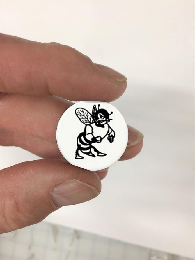 Hornet Award Decals Bees Stingers Wasp Swarm Yellowjackets Thick 1-1/8" Diameter (100 Decals) (Black on Whiite)