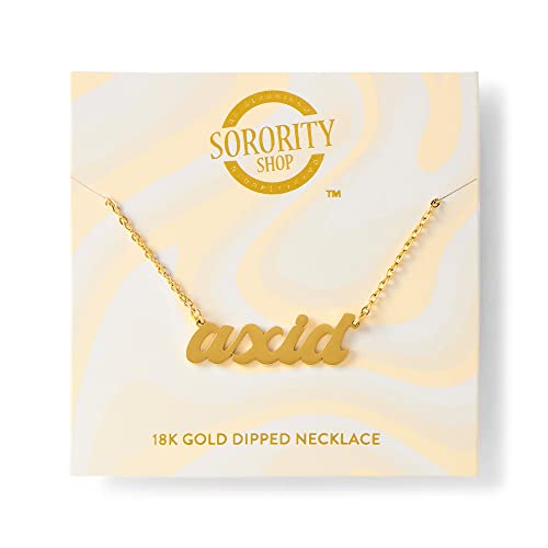 Sorority Shop Alpha Xi Delta Necklace — Retro Font Design with 18K Gold Plating, Alpha Xi Delta Gifts for Women2
