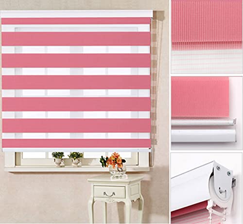 Tenda a doppia visione per finestra, rosa, giorno e notte,