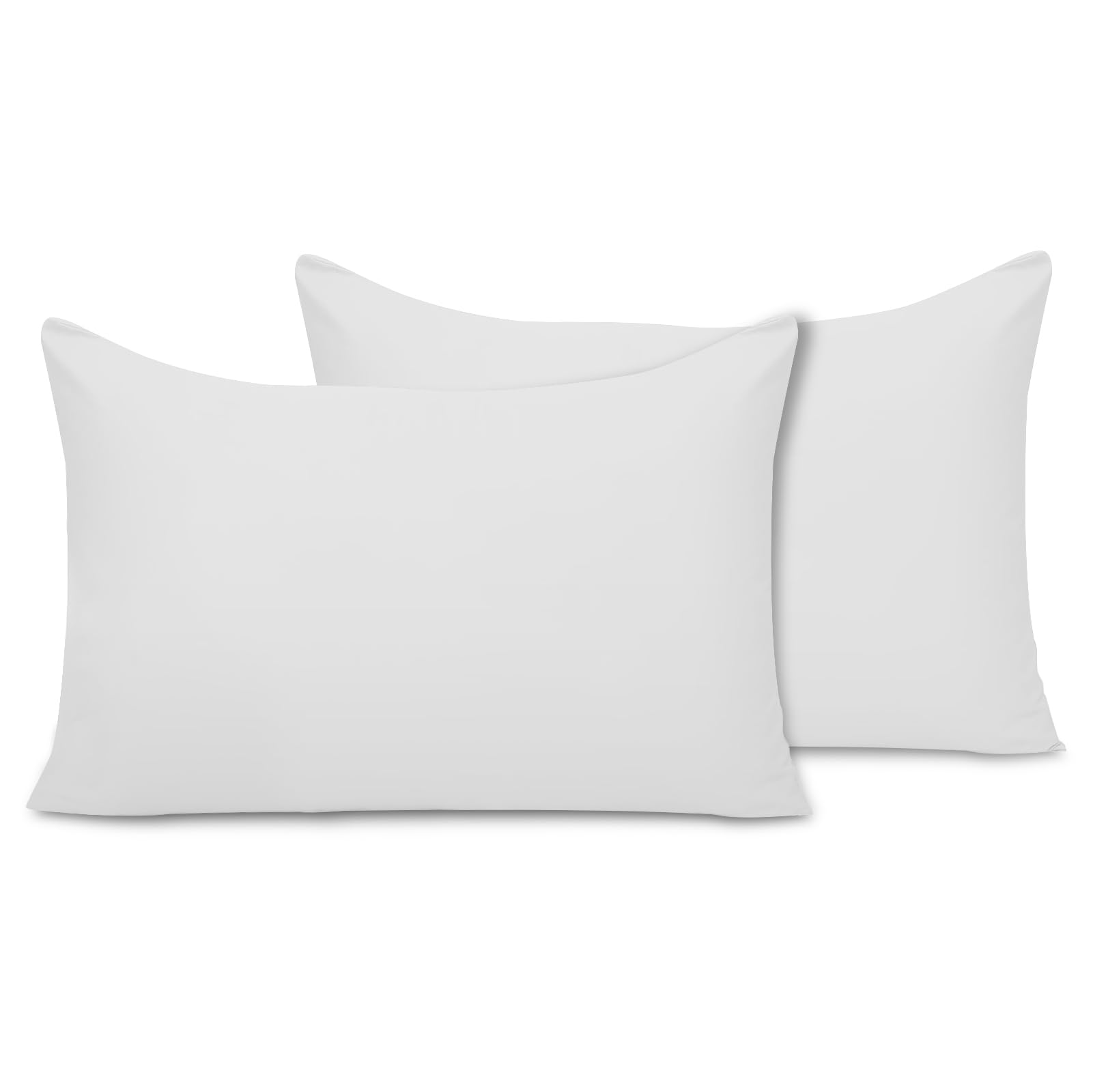 Pamposh White Pillow Cases 2 Pack Super Soft Brushed Microfibre Pillow Covers Hypoallergenic Breathable Non Iron Envelope Closure Pillow Cases
