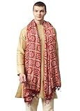 Weavers Villa Cotton Woven Printed Maroon Dupatta Stole for Men (2.20 Mtrs)