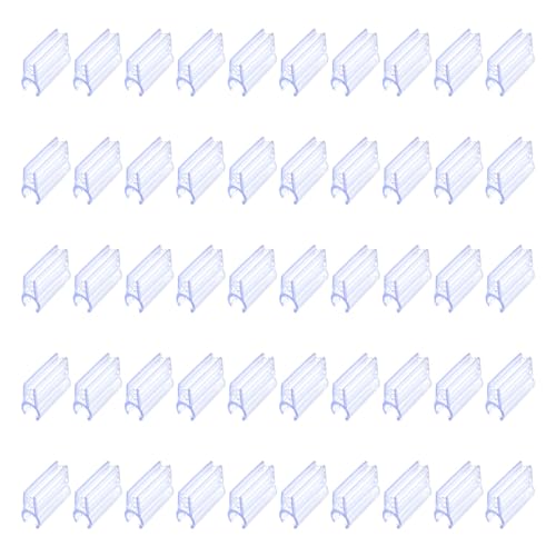 ZYAMY 50PCS Grid Wall Sign Clips Store Sales Price Tag Wire Racks Retail Shelves Display Clips Transparent PVC Soft Teeth Double Headed Connecting Clips Used for Warehouses Pharmacies Libraries