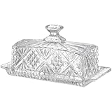 Ipetboom Recipiente de Vidrio para Mantequilla Tapa y Asa Práctica Contenedor para Alimentos y Aperitivos Adecuado para Uso en Cocina Regalar