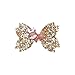 Glitter Christmas Hair Bow Clips, Elk Hairpin Christmas Tree Hair Clips for Girls Fashion Hair Accessories.(FJ159) (Gold)