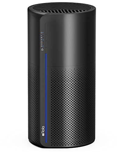 Afloia Air Purifier for Home with True HEPA 3 Stage Filter, Remove 99.9% Smoke, Odor, Pollen, Dust, Allergies and Pets in Bedroom, Quiet Air Cleaner with Night Light, MIRO (BLACK)