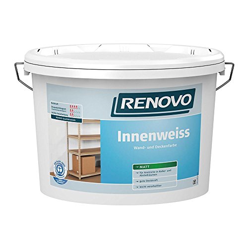 Innenweiß Innenfarbe weiß matt 2,5 L Wand- Deckenfarbe Renovo