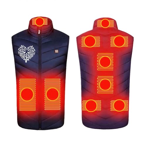 Heated Down Gilet for Men Women USB Electric Heated Vest with 3 Adjustable Temperature Heated Body Warmer Washable Heated Waistcoat Heating Jacket for Fishing Hunting Hiking
