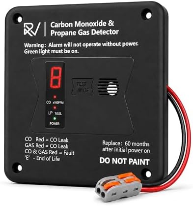 2-in-1 RV Carbon Monoxide and Propane Detector, 12V DC, Black