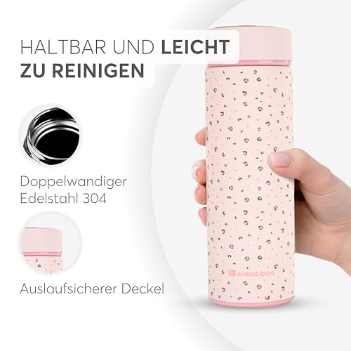 KikkaBoo Thermoskanne Baby Unterwegs SAVANNA, 500 ml Edelstahl, Lekfrei mit Teesieb, Für Heiße und Kalte Getränke… – Ansicht 6