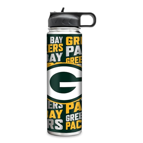 Rico Industries NFL Football Green Bay Packers 22oz Stainless Steel Tumbler with Lid - Great For Coffee Tea Water or Cocktails