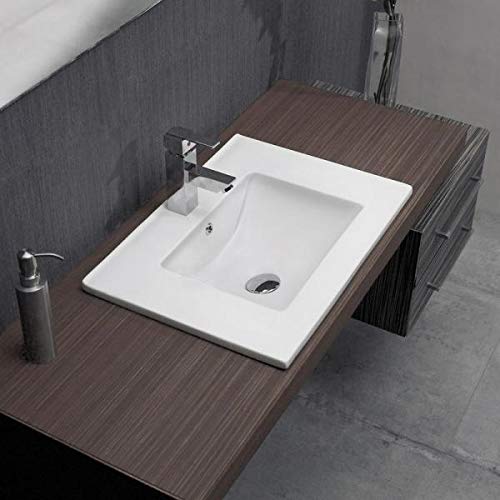 Ceramic Semi Counter Mounted/Under Counter Wash Basin Glossy Finish