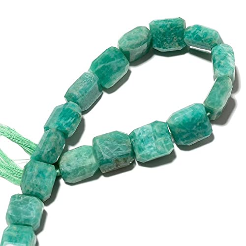 Perles amazonite facettées de 17-20mm en fil de 25cm pour création bijoux