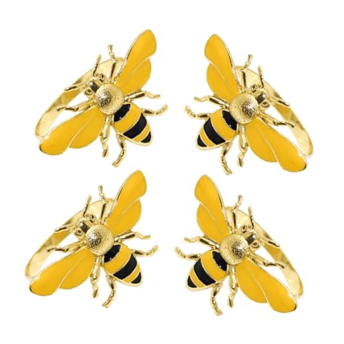 IMIKEYA 4piezas Servilletero De Hebillas De Servilleta De Aros De Servilleta De Abejorro para Eventos De Primavera y Verano