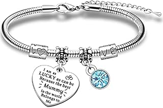 JETTOP Mummy Bracelet Gifts -Gifts for Mum Birthday Christmas Mothers Day Present World's Best Mummy Belongs to Me