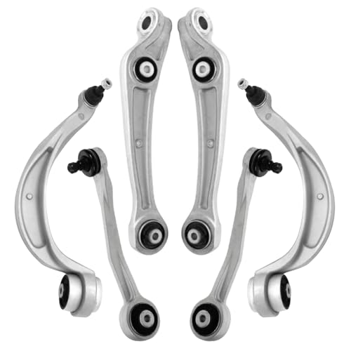 Image of Detroit Axle - Front Control Arm Kit for Audi A4 A5 Quattro Q5 RS5 S4 S5, 2 Lower Forward Control Arms 4 Lower and Upper Rearward Control Arm with Ball Joint Replacement