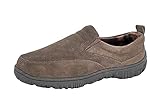 Clarks Mens Slipper with Suede Leather Upper SAB30194A - Closed Back with Double Gore and Removable Insole - Indoor Outdoor House Slippers For Men (10 M US, Brown)