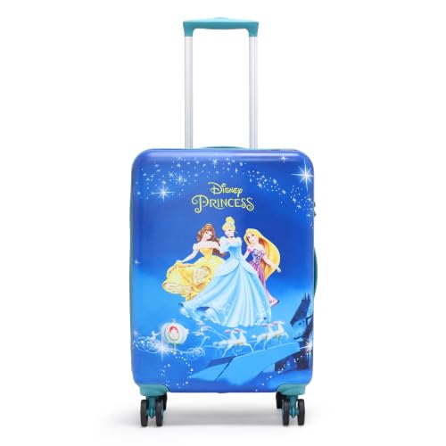 Image of NOVEX Original Disney Princess Hard Sided Polycarbonate Kids Trolley Bag for Travel | Turquoise Blue, 18 - Inch | Spinner Luggage /Suitcase with 4 Wheels | Unique Bags for Cute Girls Kid