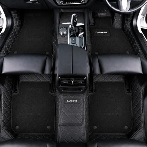 Image of 7D Car Floor Mats for Mahindra XUV 7XO AX7 AT | Waterproof | Anti-Slip | PU Leather | Full Coverage | All Weather | Custom Fitted 7D Car Foot Mats - Black