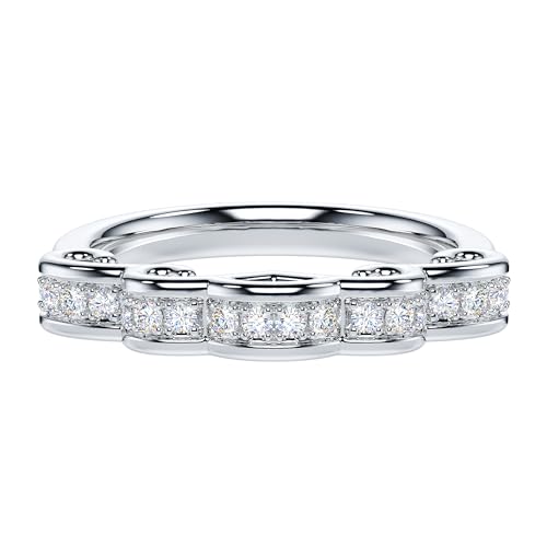 THELANDA 1CT Genuine Moissanite or Simulated Diamond Sterling Silver Elegant Ribbon Engagement Ring Wedding Ring Bridal Set For Women