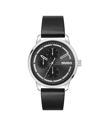 El Mejor Listado de Hugo Boss Relojes para comprar hoy. 42 Hugo - Reloj Para Hombre 1530366 Acero inoxidable Negro - Movimiento de Cuarzo - Estilo Contemporáneo