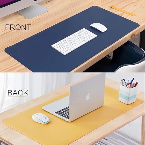 Image of OIVO INDIA PU Vegan Leather Mouse Pad, Non-Slip, Anti-Skid, Reversible use, Single Color, Splash-Proof Suitable for Gaming, Computer, Laptop, Home & Office (60cm X 30cm Blue Yellow)