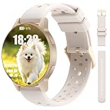 SLOKSFil Smartwatch Donna, 1.27”HD Touch Orologio Donna con Funzione Telefono, 24H Cardiofrequenzimetro Monitor del Sonno, 100+ Modalità Sportive, Fitness Tracker per Android iPhone White