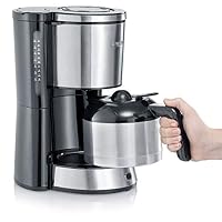 Severin Filterkaffeemaschine, Edelstahl-Thermokanne, bis zu 8 Tassen, Tropf-Stopp, Schwenkfilter, Automatische Abschaltung, leises Brühen, TYPE, 1000W, schwarz, silber, Edelstahl, KA 4847 – Ansicht 2
