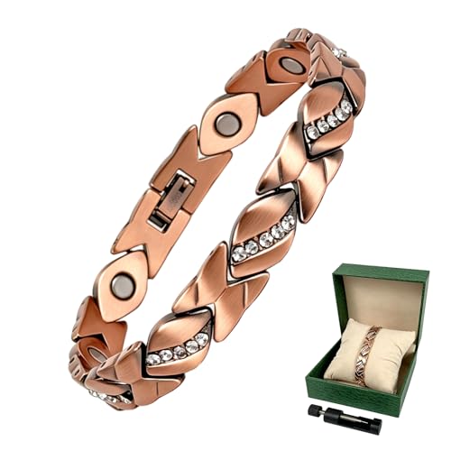 TSUKSONW Copper Bracelets for Women, 99.99% Pure Copper Jewelry with Ultra Strength Magnets Therapy,Charm Teardrop Womens Bracelet with Adjustable Sizing Tool, Best Gift for Women(Teardrop) - image 1