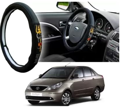 Image of Chromium Om Namah Shivay Car Steering Cover for TATA Indigo Pack of 1