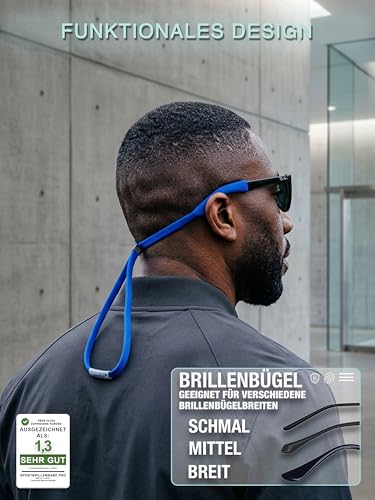 rootful.® 2 Stück Sportbrillenband PRO [DEUTSCHE MARKE] Fester Halt für Sport- und Sonnenbrillen | maximaler Schutz | Verstellbar, Anti-Rutsch, Wasserfest |Herren u. Frauen | inkl. Reinigungstuch