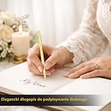 FloraVigo Zestaw 5 cienkich długopisów, w tym długopis z czarnym tuszem i długopisem żelowym, odpowiednie na wesela (5 sztuk wieża kościelna)