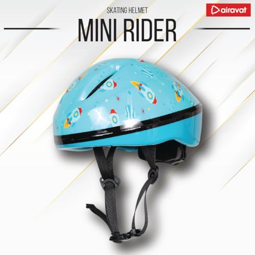 Image of Airavat 7511 Mini Rider Kids Cycling & Skating Helmet, Aerodynamic Shape, Size Adjustable with Quick Release Buckle (Cyan)
