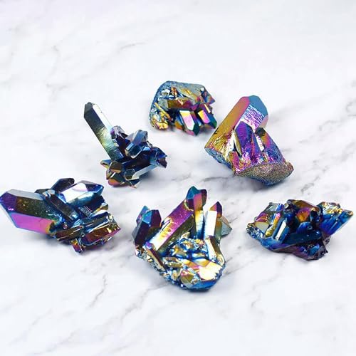 Racimo de Piedra de bismuto y Titanio de Cristal de Cuarzo arcoíris con Aura Natural para Colgante