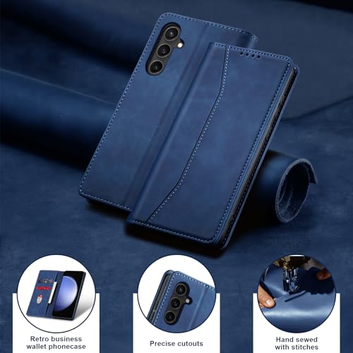 Image of Jasonyu Flip Wallet Case for Samsung Galaxy S23 FE,Blue