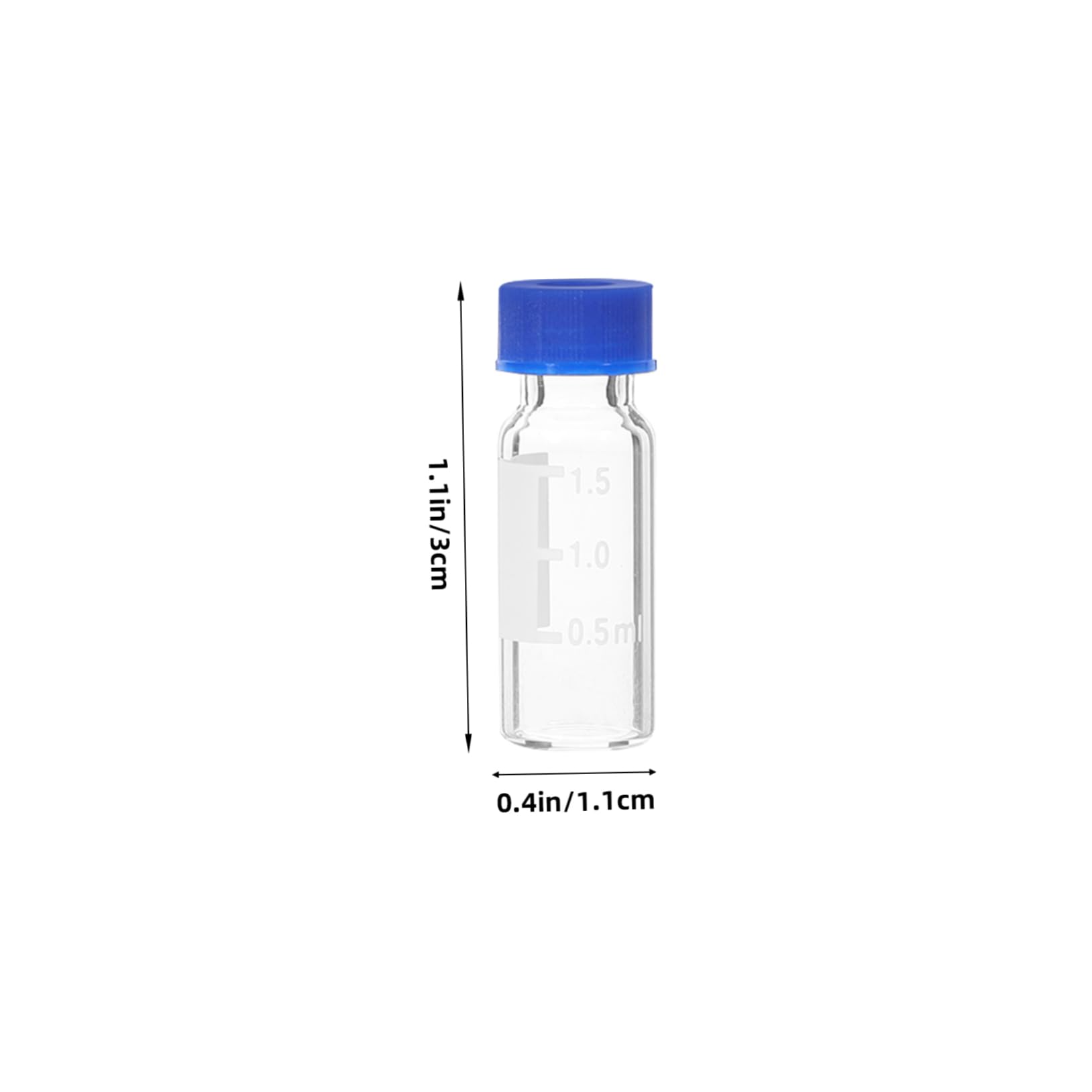 OSOLADY 100pcs Glass Vials with Lids Sampling Bottles for Liquids Powders Samples Tiny Reagent Storage Containers with Stable Bottom and Scale