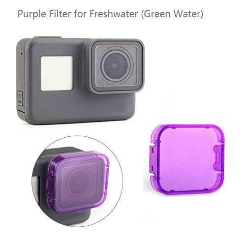 Dive Camera Lens Filter Compatible With Gopro Hero 5 And 6 (3-Pack) Waterproof Diving House Case Cover | Enhance Underwater Picture And Video Clarity | Red, Pink, Magenta #TOP5