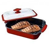 TokyoDeco 電子レンジ専用調理器 レシピ付き レンジで「焼き目」がつく！ 魔法の調理器 魚焼き 掃除の手間ゼロ 火を使わず安心 1台7役 1000ml 大容量 時短調理 焦げつかないフッ素コート コンパクト 角型 お子様・ご高齢の方にも i001