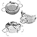 Dumpling Maker, 304 Stainless Steel Dumpling Mold and Dough Press for Home Kitchen, Manual pinch Dumpling Pie Ravioli Mould calzone Maker Tool, Dumpling skin cutter (Small+Large+Cutter)