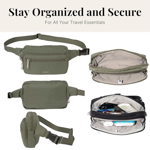 Baggallini Securtex Anti-theft Belt Bag 8.8"x5.5" Crossbody Fanny Pack for Women RFID Wallet Locking Zipper Travel Purse by Baggallini - Image 6