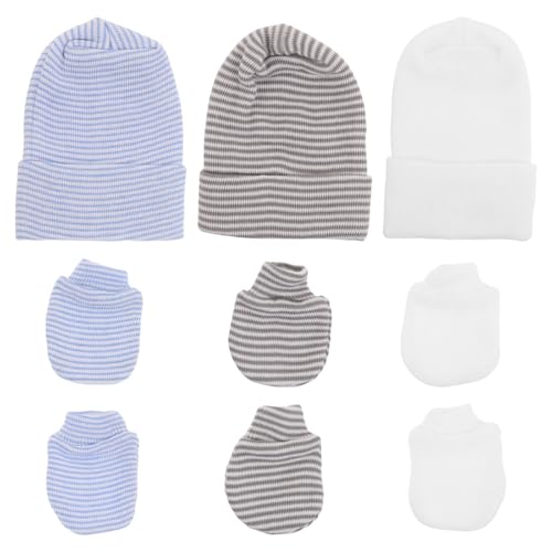 Gorro y guantes de algodón para recién nacidos idóneos para el descanso diario