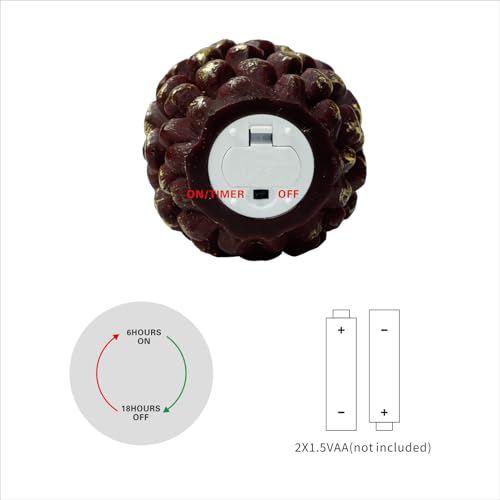 Image of LED Pine Cone Candles, Battery Operated Flameless Candles with Timer Unscented Wax Pinecone Candles Brown 2 Pack for Christmas Home Party Decoration(D3.9 x H5.9 Inch)