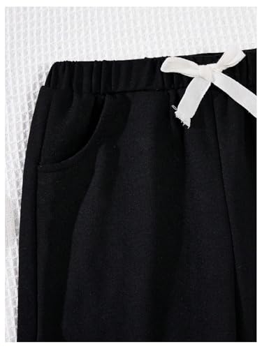 Floerns Girl's 2 Pcs Casual Drawstring Loose Sweatpants Kids Athletic Running Sweat Pants4