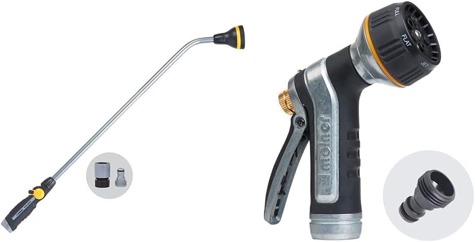 Melnor 65146AMZ 33" Wand and 65020-AMZ Metal Nozzle with QuickConnect Adapter Set