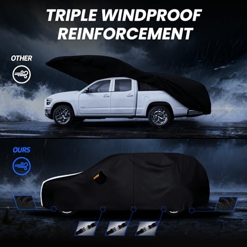 Image of Multi-Layer Car Cover Custom Fit for Jeep grand Cherokee long(2021-2026), 100% Waterproof All Weather for Automobiles, Gift with Towel, Heavy Duty Car Covers for Rain Sun UV Protector With Door Zipper