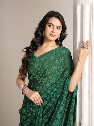 Image of Garden Vareli Lock Chiffon Floral Saree