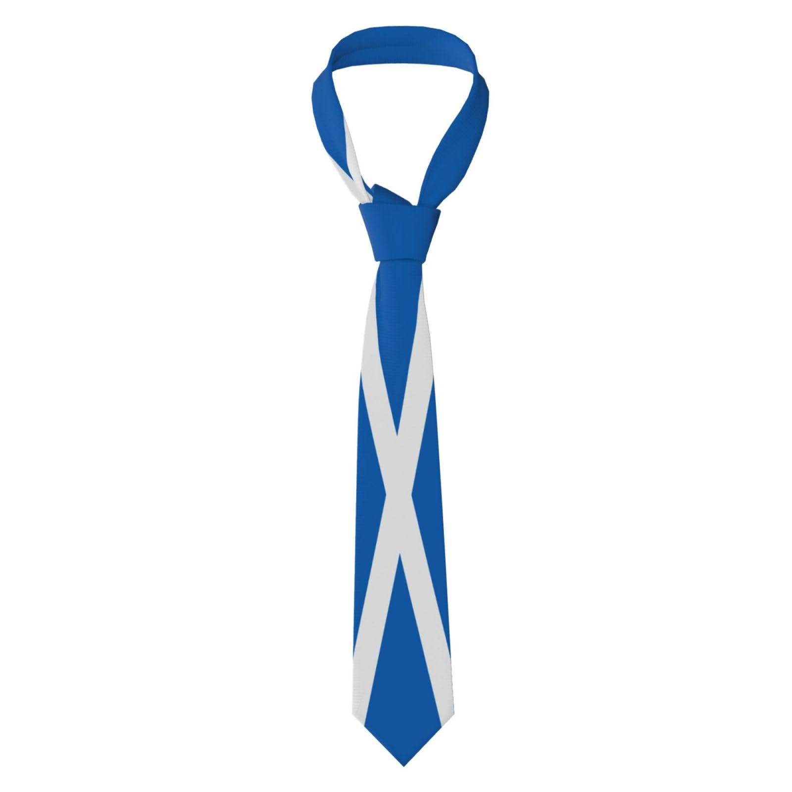 peiyeety Scotland Scottish Flag Emblem Men's Necktie Anti-Slip Business Tie Formal Skinny Soft Ties for Wedding Party