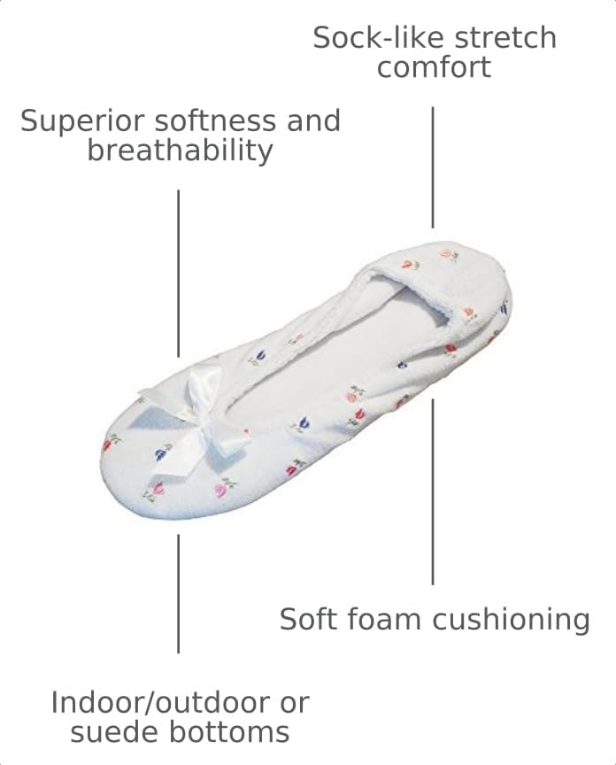 Image of isotoner Women's Embroidered Terry Ballerina Slippers